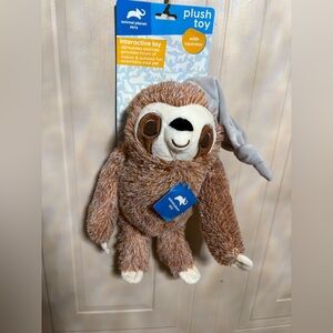 Animal Planet Sloth 12”  Pet Dog Toy with Squeaker .